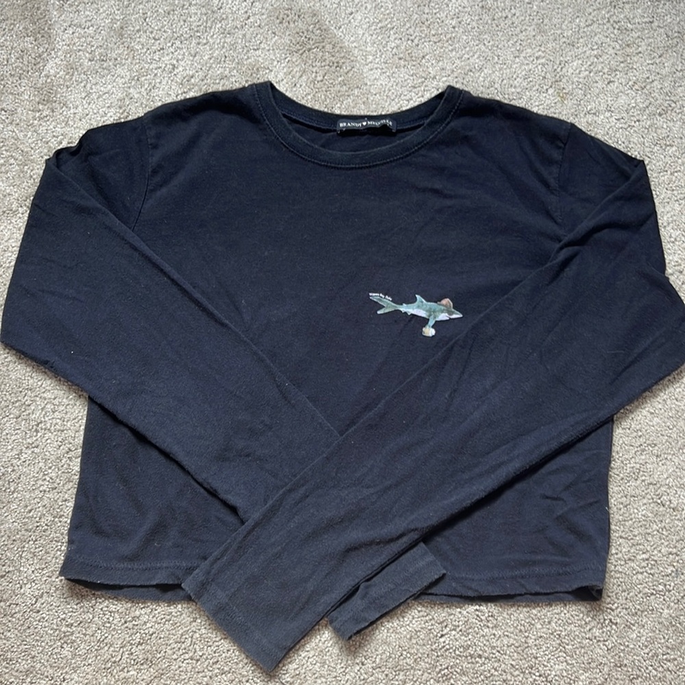 Navy blue brandy long sleeve shirt, Waimea bay shark resort, Oahu